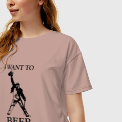 Женская футболка хлопок Oversize I want to beer free, Queen - фото 2