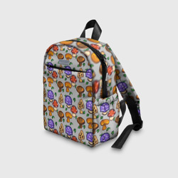 Рюкзак с принтом Stardew valley - pixel mushrooms для ребенка, вид на модели спереди №3. Цвет основы: белый