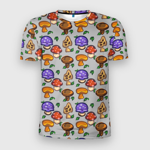 Мужская футболка 3D Slim Stardew valley - pixel mushrooms, цвет 3D печать