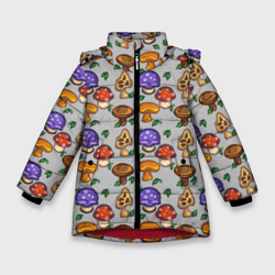Зимняя куртка для девочек 3D Stardew valley - pixel mushrooms