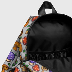 Рюкзак с принтом Stardew valley - pixel mushrooms для ребенка, вид на модели спереди №4. Цвет основы: белый