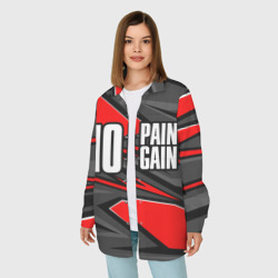Женская рубашка oversize 3D No pain no gain - красный - фото 2