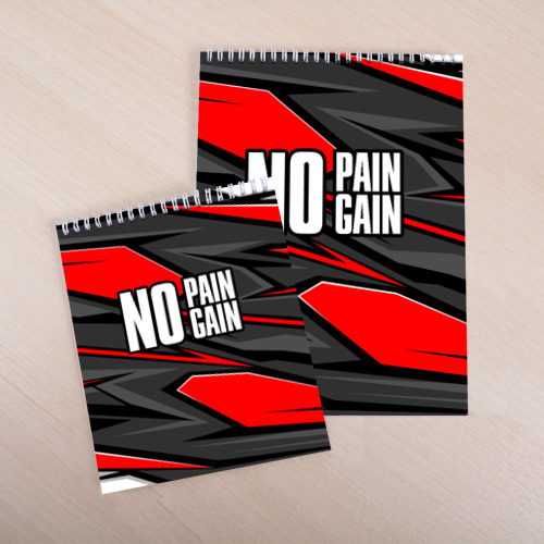 Скетчбук No pain no gain - красный, цвет белый - фото 4