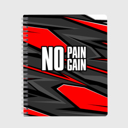 Тетрадь No pain no gain - красный