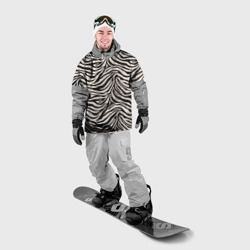 Накидка на куртку 3D Полосатая шкура зебры, белого тигра - фото 2