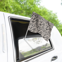 Флаг для автомобиля Полосатая шкура зебры, белого тигра - фото 2