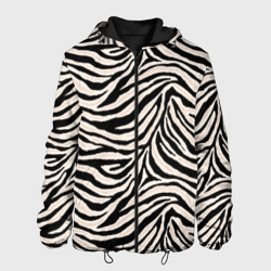 Мужская куртка 3D Полосатая шкура зебры, белого тигра