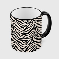 Кружка с полной запечаткой Полосатая шкура зебры, белого тигра
