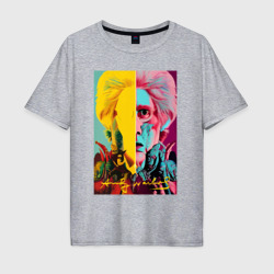 Мужская футболка хлопок Oversize Andy Warhol - self-portrait - neural network