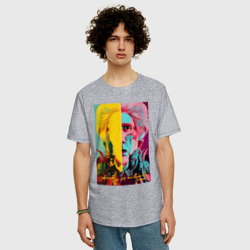 Мужская футболка хлопок Oversize Andy Warhol - self-portrait - neural network - фото 2