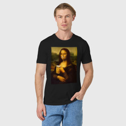 Мужская футболка хлопок Мона Лиза с пивом - фото 2