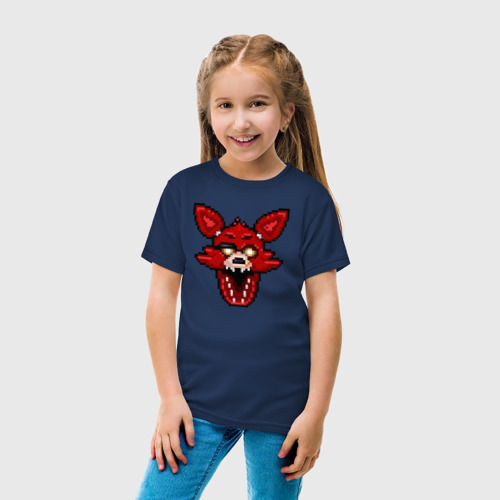 Детская футболка хлопок Пиксельный Фокси, цвет темно-синий - фото 5