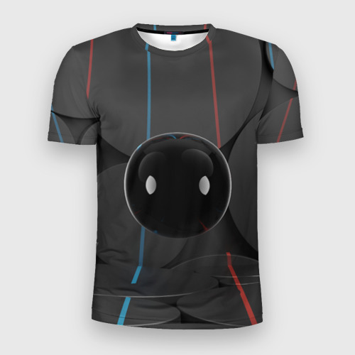 Мужская футболка 3D Slim с принтом Шар-робот, вид спереди #2
