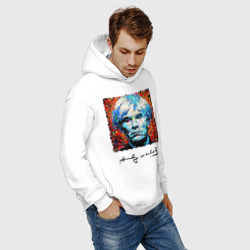 Худи с принтом Andy Warhol - celebrity для мужчины, вид на модели спереди №5. Цвет основы: белый