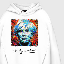 Худи с принтом Andy Warhol - celebrity для мужчины, вид на модели спереди №3. Цвет основы: белый