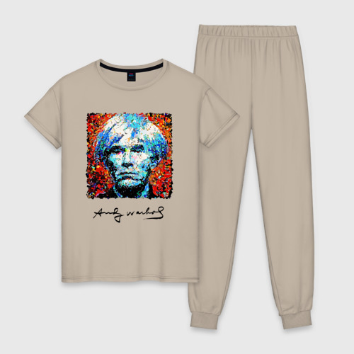 Женская пижама хлопок Andy Warhol - celebrity, цвет миндальный