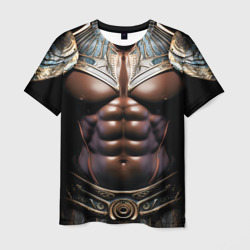 Мужская футболка 3D Африканский воин в доспехах