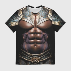 Мужская футболка 3D Африканский воин в доспехах