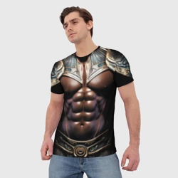 Мужская футболка 3D Африканский воин в доспехах - фото 2