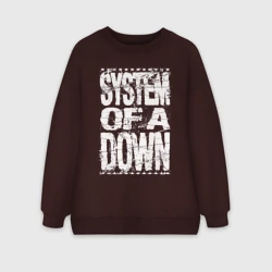 Женский свитшот oversize без начеса хлопок System of a down - stencil