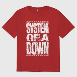 Женская футболка хлопок Oversize System of a down - stencil