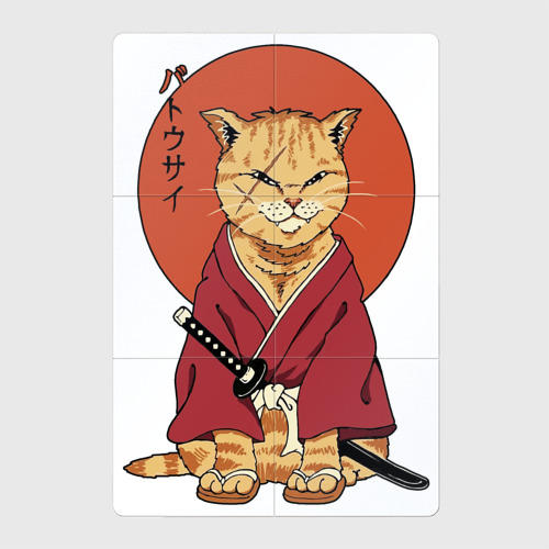 Магнитный плакат 2Х3 Samurai kimono cat