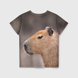 Футболка с принтом Capybara profile для мужчины, вид сзади №1. Цвет основы: белый
