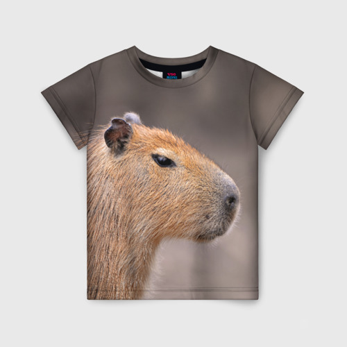 Детская футболка с принтом Capybara profile, вид спереди №1