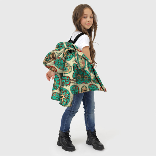 Зимняя куртка для девочек 3D с принтом Бактерии, фото #4