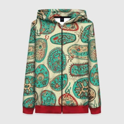 Женская толстовка 3D на молнии Бактерии