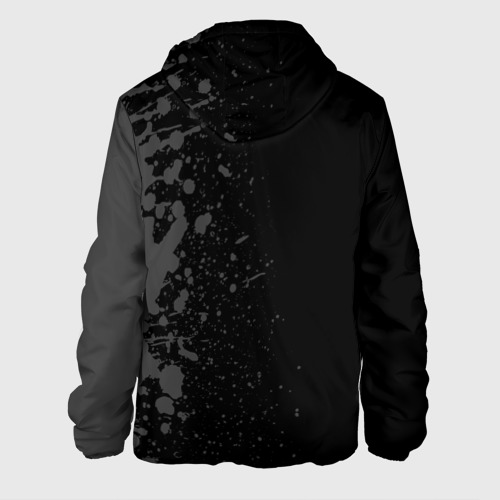 Мужская куртка 3D с принтом Darling in the Franxx glitch на темном фоне: по-вертикали, вид сзади #1