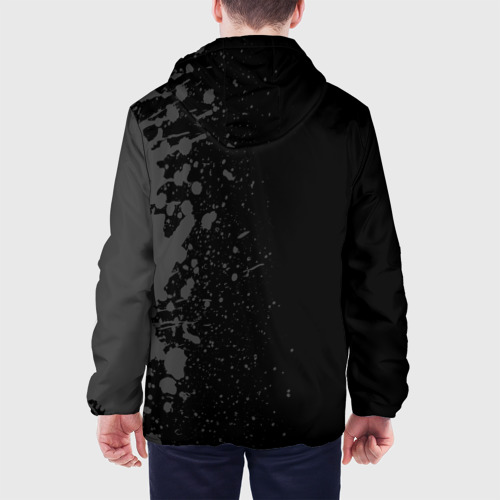 Мужская куртка 3D с принтом Darling in the Franxx glitch на темном фоне: по-вертикали, вид сзади #2