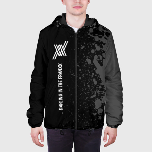 Мужская куртка 3D с принтом Darling in the Franxx glitch на темном фоне: по-вертикали, вид сбоку #3