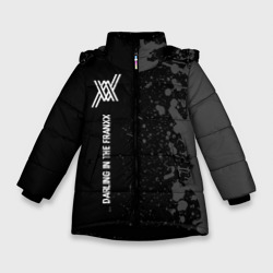 Зимняя куртка для девочек 3D Darling in the Franxx glitch на темном фоне: по-вертикали