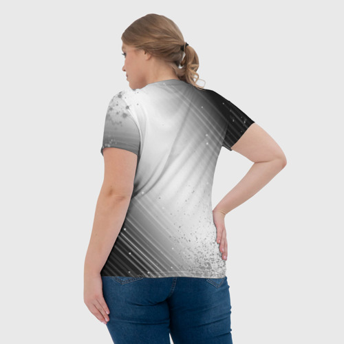 Женская футболка 3D с принтом CreepyPasta glitch на светлом фоне, вид сзади #2