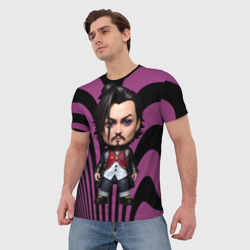 Мужская футболка 3D Джонни Депп - знаменитый актёр - поп-арт - фото 2