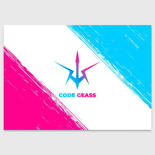 Поздравительная открытка Code Geass neon gradient style, цвет белый