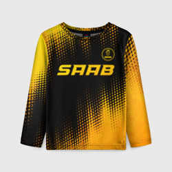 Детский лонгслив 3D Saab - gold gradient: символ сверху