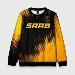 Детский свитшот 3D Saab - gold gradient: символ сверху