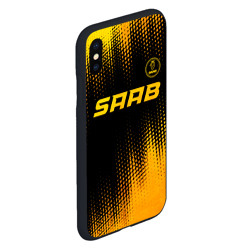 Чехол для iPhone XS Max матовый Saab - gold gradient: символ сверху - фото 2