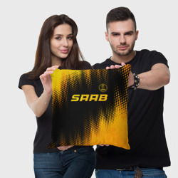 Подушка 3D Saab - gold gradient: символ сверху - фото 2