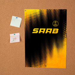 Постер Saab - gold gradient: символ сверху - фото 2