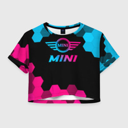 Женская футболка Crop-top 3D Mini - neon gradient