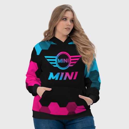 Женская толстовка 3D Mini - neon gradient, цвет 3D печать - фото 6