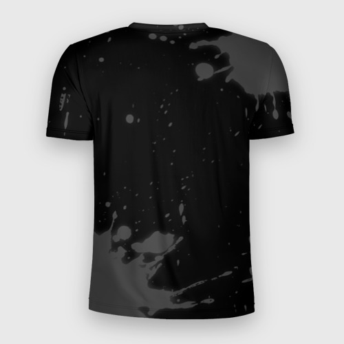 Мужская футболка 3D Slim с принтом Roblox glitch на темном фоне: надпись, символ, вид сзади #1
