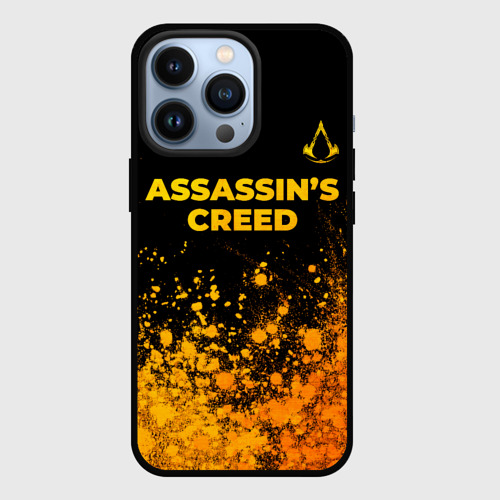 Чехол для iPhone 13 Pro Assassin's Creed - gold gradient: символ сверху