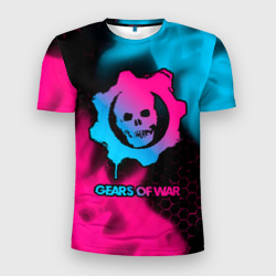 Мужская футболка 3D Slim Gears of War - neon gradient