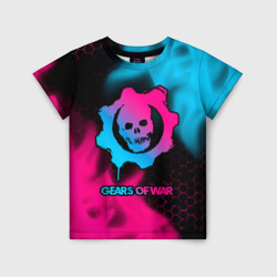 Детская футболка 3D Gears of War - neon gradient