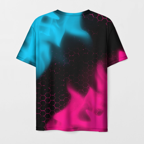 Мужская футболка 3D Gears of War - neon gradient, цвет 3D печать - фото 2