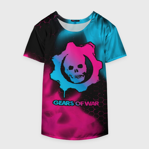 Накидка на куртку 3D Gears of War - neon gradient, цвет 3D печать - фото 4